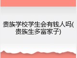 贵族学校学生会有钱人吗(贵族生多富家子)