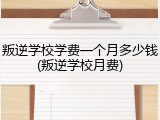 叛逆学校学费一个月多少钱(叛逆学校月费)