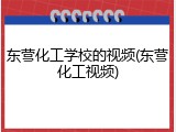 东营化工学校的视频(东营化工视频)
