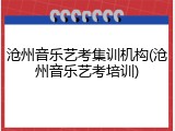 沧州音乐艺考集训机构(沧州音乐艺考培训)