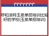呼和浩特玉泉单招培训比较好的学校(玉泉单招培训)