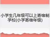 小学生几年级可以上寄宿制学校(小学寄宿年级)