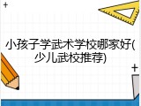 小孩子学武术学校哪家好(少儿武校推荐)