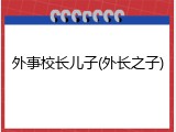 外事校长儿子(外长之子)