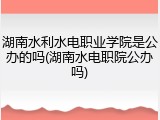湖南水利水电职业学院是公办的吗(湖南水电职院公办吗)