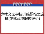 少林文武学校训练职校怎么样(少林武校职校评价)