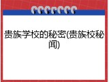 贵族学校的秘密(贵族校秘闻)