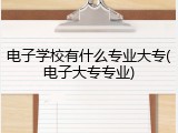 电子学校有什么专业大专(电子大专专业)