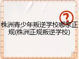 株洲青少年叛逆学校哪家正规(株洲正规叛逆学校)