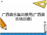 广西音乐集训费用(广西音乐培训费)