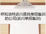 呼和浩特武川县找单招集训的公司(武川单招集训)