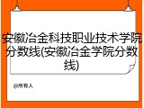安徽冶金科技职业技术学院分数线(安徽冶金学院分数线)