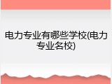 电力专业有哪些学校(电力专业名校)