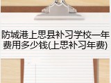防城港上思县补习学校一年费用多少钱(上思补习年费)