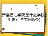 新疆石油学院是什么学校(新疆石油学院简介)