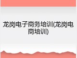 龙岗电子商务培训(龙岗电商培训)
