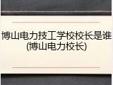 博山电力技工学校校长是谁(博山电力校长)
