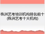 株洲艺考培训机构排名前十(株洲艺考十大机构)
