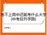 考不上高中还能考什么大学(中考后升学路)
