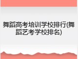 舞蹈高考培训学校排行(舞蹈艺考学校排名)