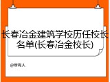 长春冶金建筑学校历任校长名单(长春冶金校长)