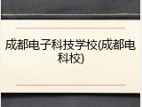 成都电子科技学校(成都电科校)