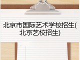 北京市国际艺术学校招生(北京艺校招生)