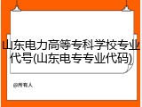 山东电力高等专科学校专业代号(山东电专专业代码)