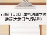 石嘴山大武口单招培训学校推荐(大武口单招培训)
