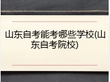山东自考能考哪些学校(山东自考院校)