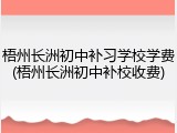 梧州长洲初中补习学校学费(梧州长洲初中补校收费)