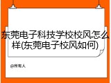 东莞电子科技学校校风怎么样(东莞电子校风如何)