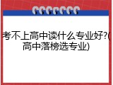 考不上高中读什么专业好?(高中落榜选专业)