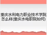 重庆水利电力职业技术学院怎么样(重庆水电职院如何)