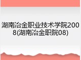 湖南冶金职业技术学院2008(湖南冶金职院08)