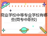 商业学校中等专业学校有哪些(商专中职校)