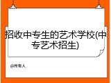 招收中专生的艺术学校(中专艺术招生)