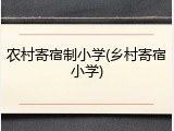 农村寄宿制小学(乡村寄宿小学)