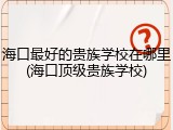 海口最好的贵族学校在哪里(海口顶级贵族学校)