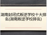 湖南封闭式叛逆学校十大排名(湖南叛逆学校排名)