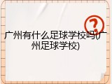 广州有什么足球学校吗(广州足球学校)
