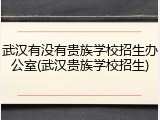 武汉有没有贵族学校招生办公室(武汉贵族学校招生)