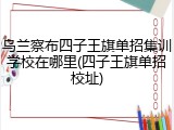 乌兰察布四子王旗单招集训学校在哪里(四子王旗单招校址)