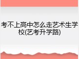 考不上高中怎么走艺术生学校(艺考升学路)