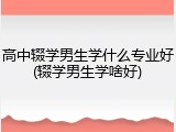 高中辍学男生学什么专业好(辍学男生学啥好)