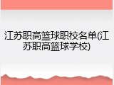 江苏职高篮球职校名单(江苏职高篮球学校)