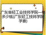 广东省轻工业技师学院一年多少钱(广东轻工技师学院学费)
