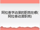 阿拉善学动漫的职高在哪(阿拉善动漫职高)