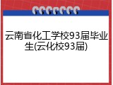 云南省化工学校93届毕业生(云化校93届)