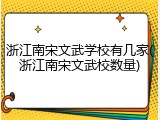 浙江南宋文武学校有几家(浙江南宋文武校数量)